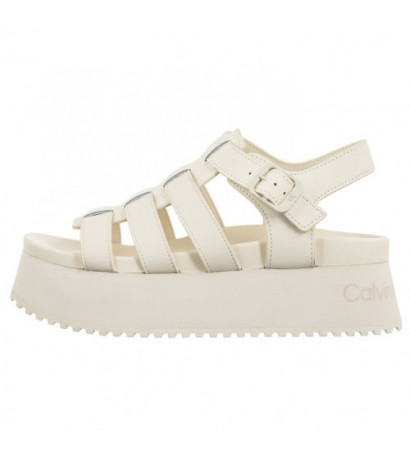 Calvin Klein Platform Buckle Rubber Mg Mtl Triple Creamy White YW0YW01513 YBI (CK509-a) shoes