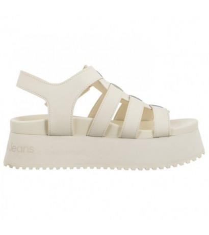 Calvin Klein Platform Buckle Rubber Mg Mtl Triple Creamy White YW0YW01513 YBI (CK509-a) shoes