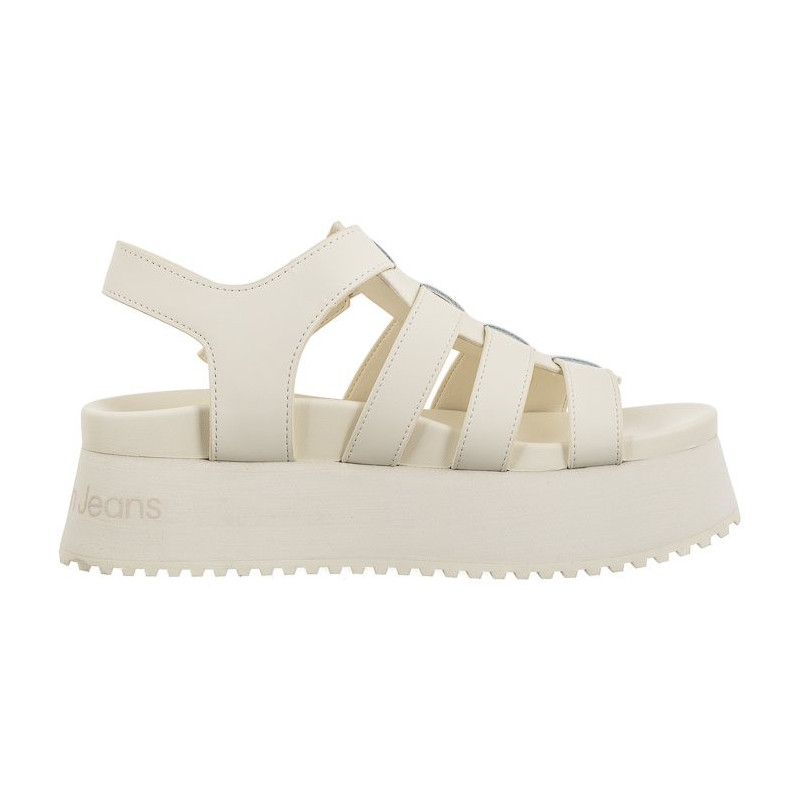 Calvin Klein Platform Buckle Rubber Mg Mtl Triple Creamy White YW0YW01513 YBI (CK509-a) shoes