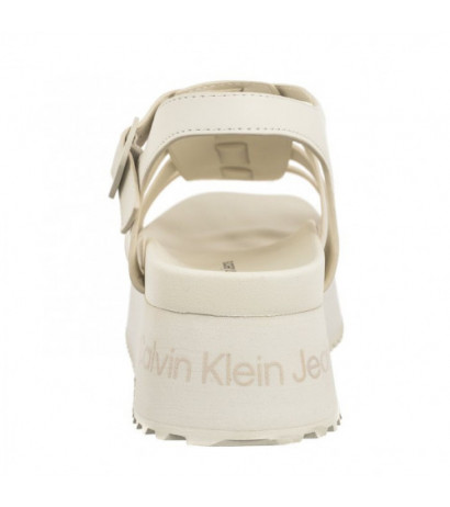 Calvin Klein Platform Buckle Rubber Mg Mtl Triple Creamy White YW0YW01513 YBI (CK509-a) shoes