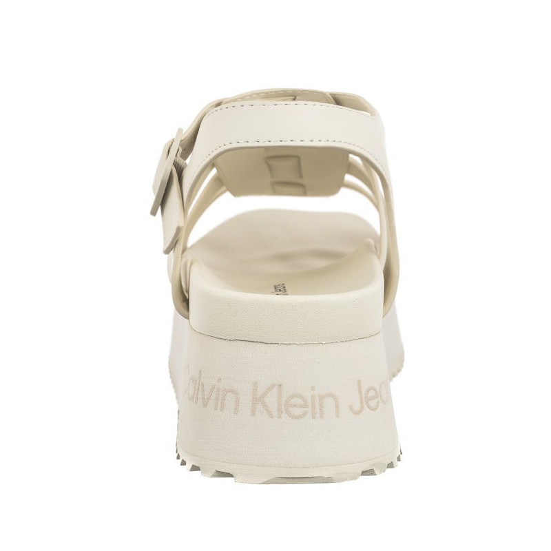 Calvin Klein Platform Buckle Rubber Mg Mtl Triple Creamy White YW0YW01513 YBI (CK509-a) shoes