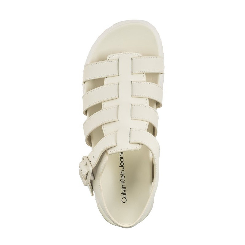 Calvin Klein Platform Buckle Rubber Mg Mtl Triple Creamy White YW0YW01513 YBI (CK509-a) shoes