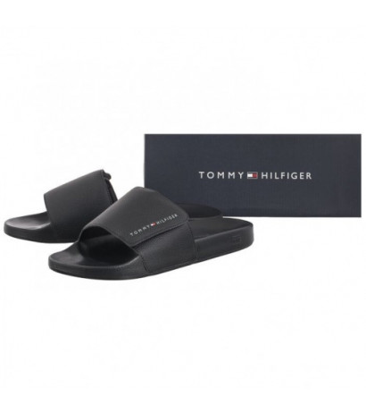 Tommy Hilfiger Strappy Hilfiger Pool Slide Black FM0FM05095 BDS (TH1120-a) slippers