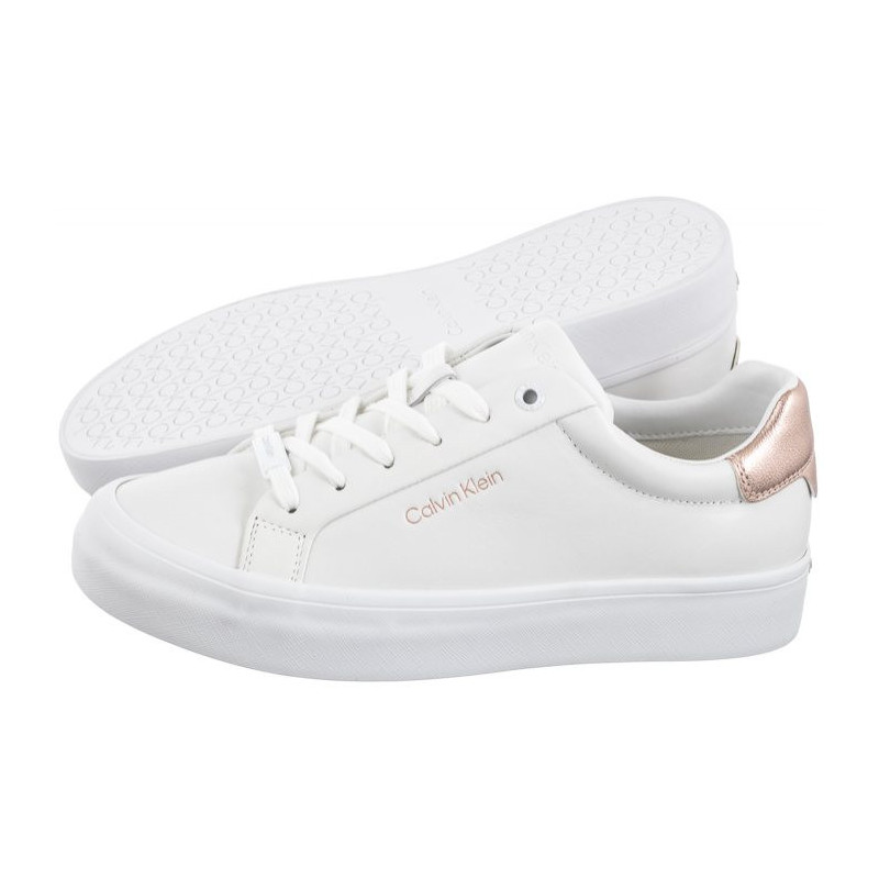 Calvin Klein Vulc Lace Up Saff Fox W/Met Bt HW0HW02104 0K6 White/Metal Cameo (CK528-a) shoes