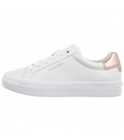 Calvin Klein Vulc Lace Up Saff Fox W/Met Bt HW0HW02104 0K6 White/Metal Cameo (CK528-a) shoes