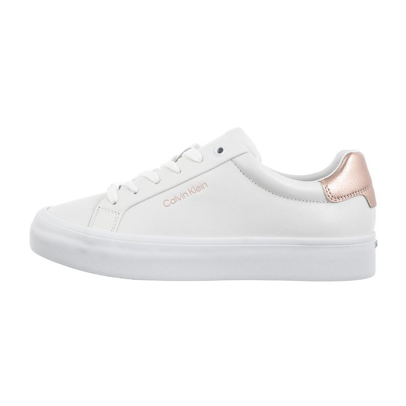 Calvin Klein Vulc Lace Up Saff Fox W/Met Bt HW0HW02104 0K6 White/Metal Cameo (CK528-a) shoes