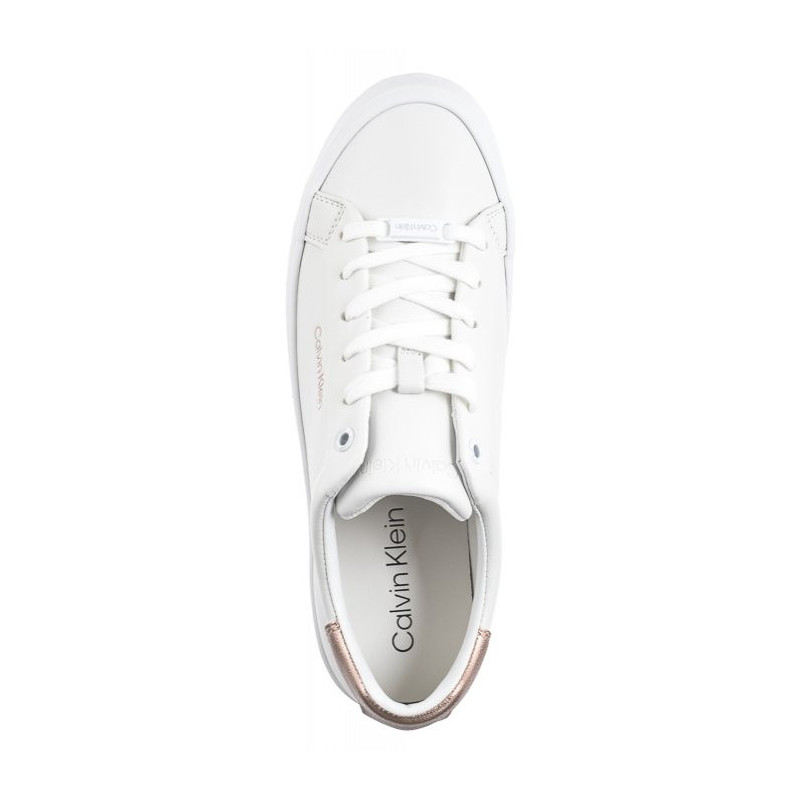 Calvin Klein Vulc Lace Up Saff Fox W/Met Bt HW0HW02104 0K6 White/Metal Cameo (CK528-a) shoes