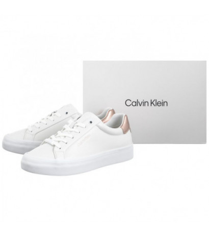 Calvin Klein Vulc Lace Up Saff Fox W/Met Bt HW0HW02104 0K6 White/Metal Cameo (CK528-a) shoes