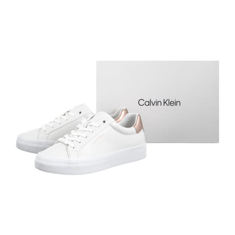 Calvin Klein Vulc Lace Up Saff Fox W/Met Bt HW0HW02104 0K6 White/Metal Cameo (CK528-a) shoes