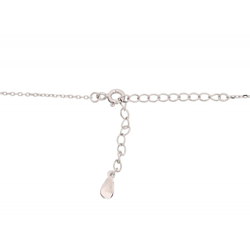 Silver necklace 2500134(PRh-Gr)_CZ+PL, Silver 925°, Rhodium (Plating), Zirkons , Mother-of-pearl