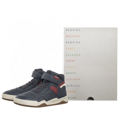 Geox J Perth B. F - Wax.Syn+Nylon Navy/Dk Red J367RF 0MEFU C4244 (GE178-a) sports shoes