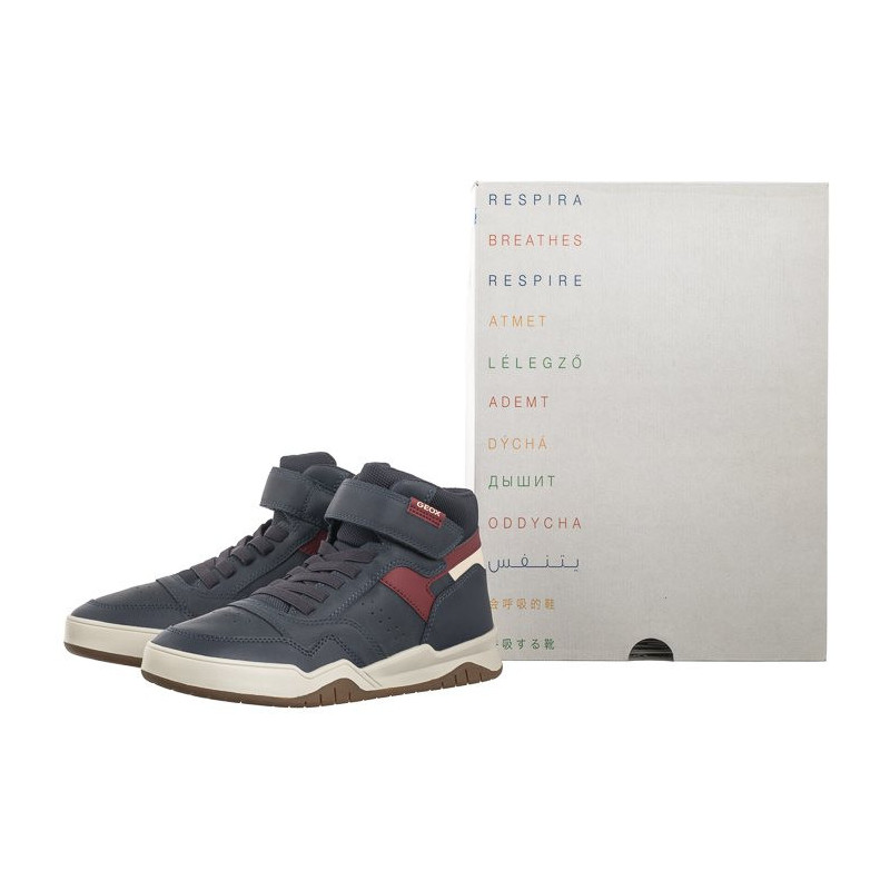 Geox J Perth B. F - Wax.Syn+Nylon Navy/Dk Red J367RF 0MEFU C4244 (GE178-a) sports shoes