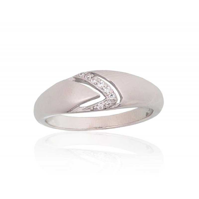 Silver ring 2101951(PRh-Gr)_CZ, Silver 925°, Rhodium (Plating), Zirkons