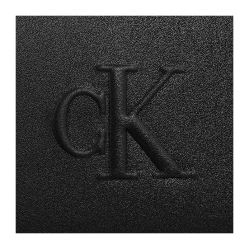 Calvin Klein Sculpted Zip Around Deboss Black K60K612743 BEH (CK539-a) handbag