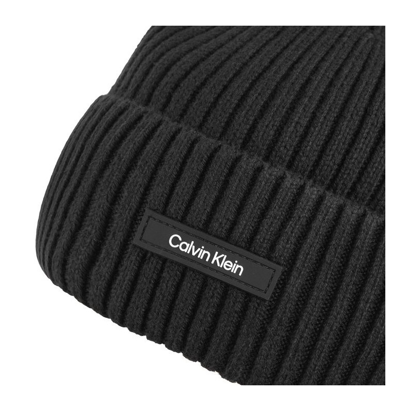 Calvin Klein Classic Cotton Rib Beanie Ck Black K50K512362 BEH (CK540-a) cap