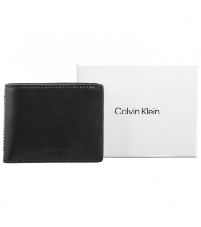 Calvin Klein Clean Esntl Bifold 5CC W/Coin CK Black Palmellato K50K512264 BEH (CK536-a) handbag