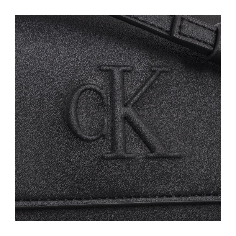 Calvin Klein Sculpted Long Fold Strap Deboss Black K60K612742 BEH (CK531-a) handbag