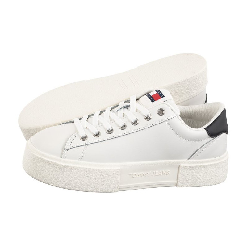 Tommy Hilfiger TJW Foxing Flatform Sneaker Ecru/Black EN0EN02567 YBL (TH1117-b) sports Shoes