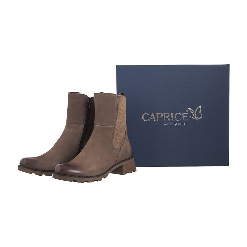 Caprice Brązowe 9-25422-43 334 Taupe Nubuc (CP413-a) shoes