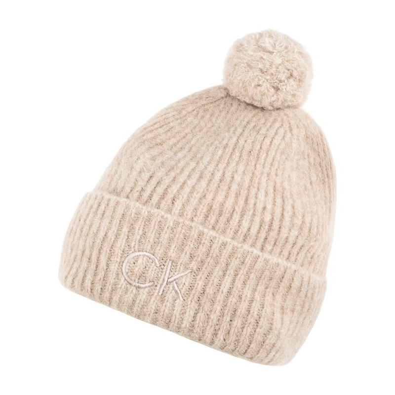 Calvin Klein CK Emboidery Airy Pompom Beanie Gray Morn K60K612586 PCJ (CK552-b) cap