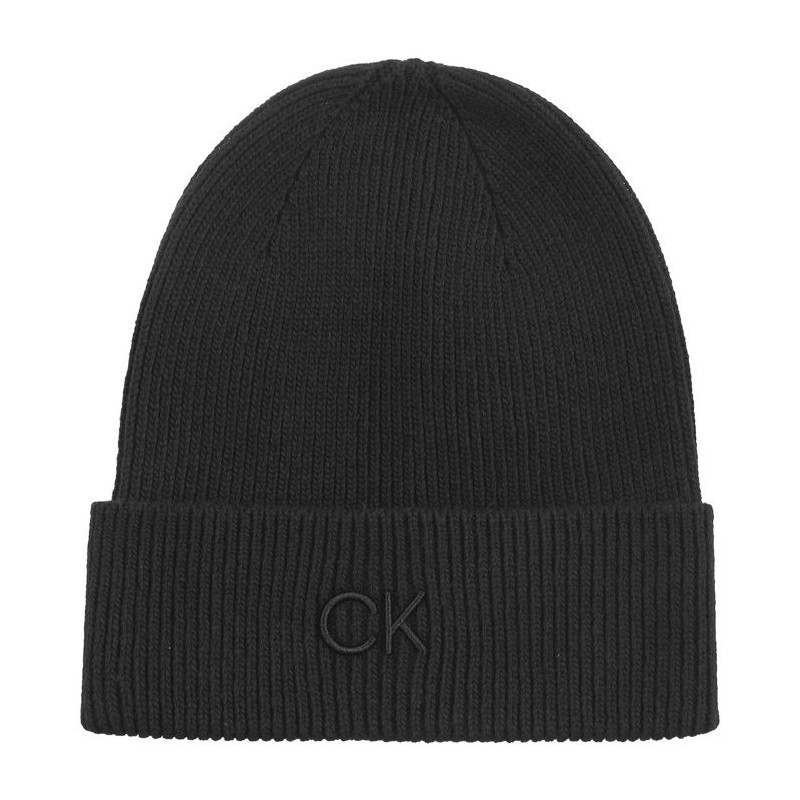 Calvin Klein CK Embroidery Fine Rib Beanie Ck Black K60K612590 BEH (CK554-a) cap