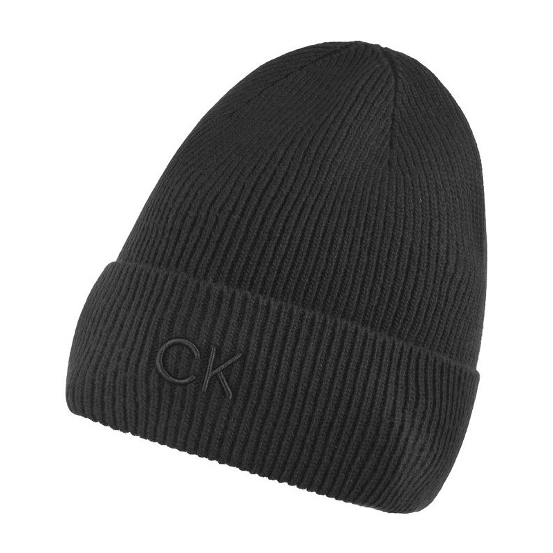 Calvin Klein CK Embroidery Fine Rib Beanie Ck Black K60K612590 BEH (CK554-a) cap