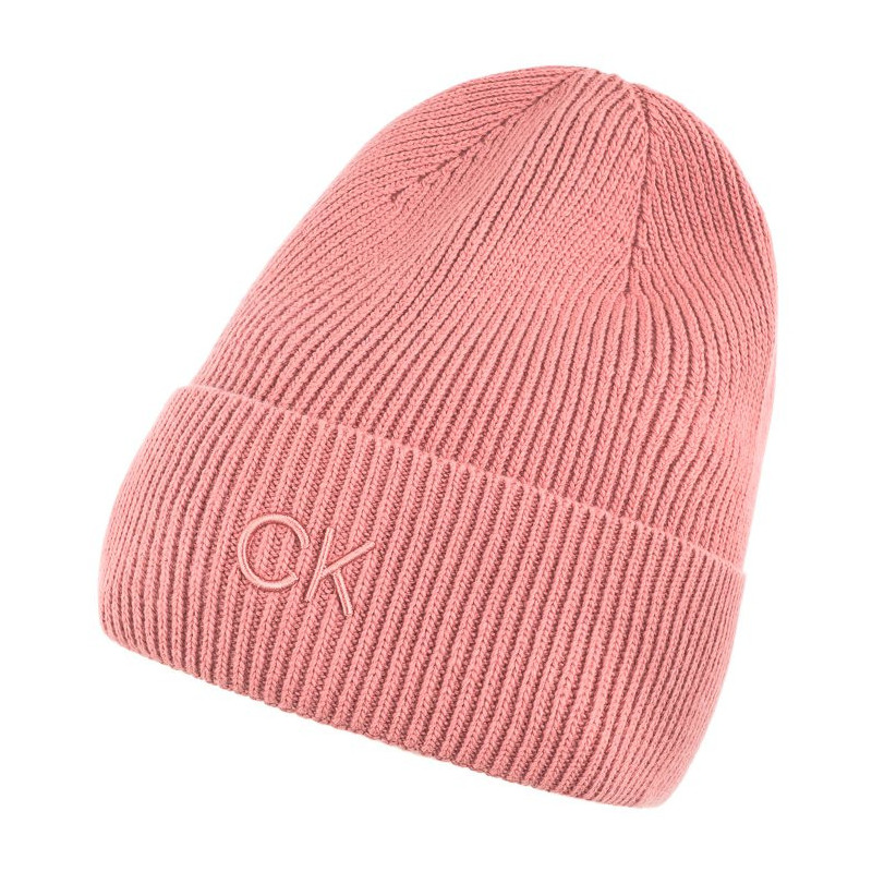 Calvin Klein CK Embroidery Fine Rib Beanie Dusty Rose K60K612590 VCE (CK554-b) cap