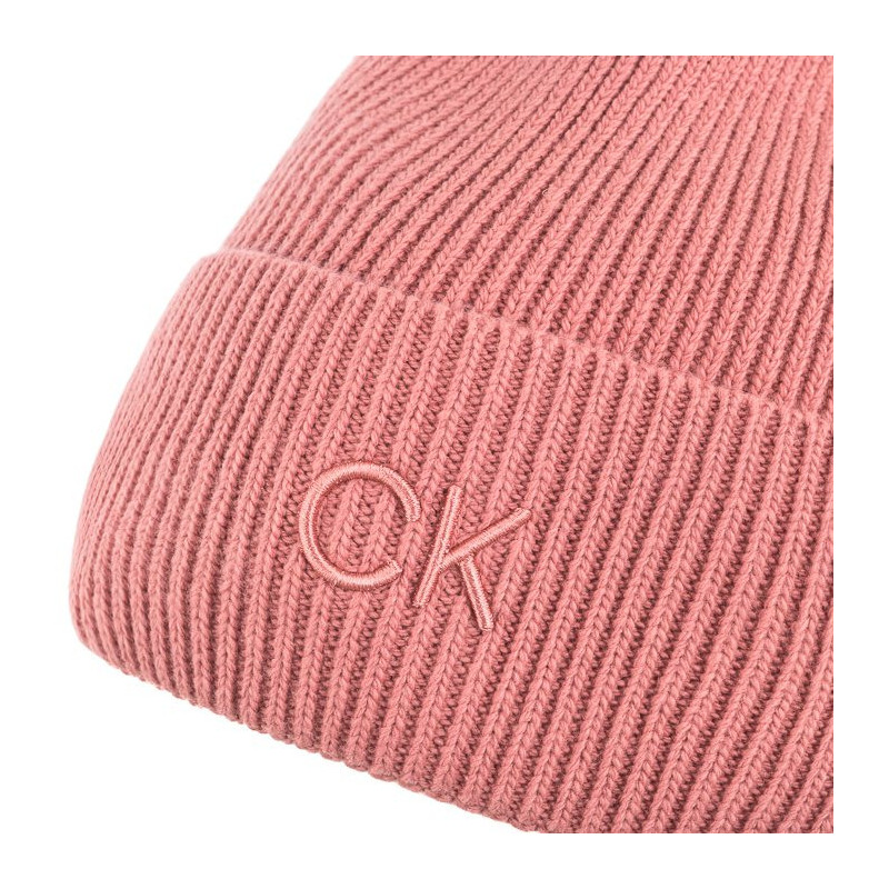 Calvin Klein CK Embroidery Fine Rib Beanie Dusty Rose K60K612590 VCE (CK554-b) cap