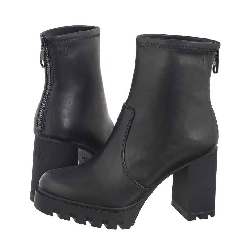 Calvin Klein Heel Platform Zip Boot Mg Nappa Triple Black YW0YW01546 0GJ (CK559-a) shoes