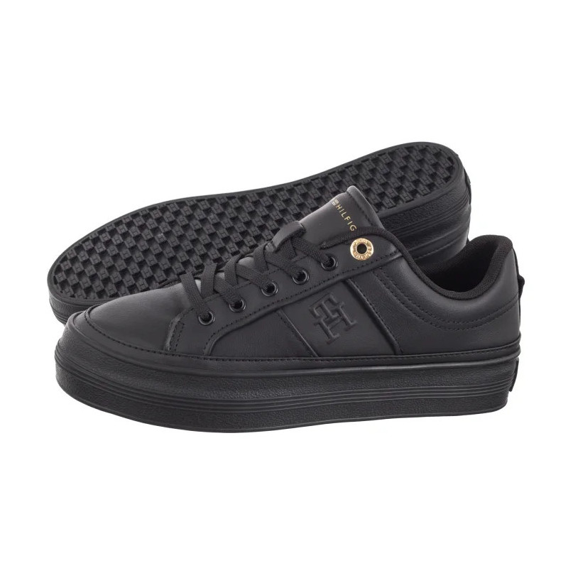 Tommy Hilfiger Essential Vulc Sneaker Monogram Black FW0FW07945 BDS (TH1116-b) shoes