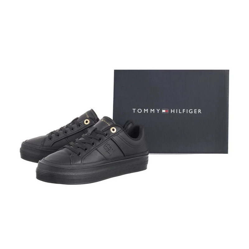 Tommy Hilfiger Essential Vulc Sneaker Monogram Black FW0FW07945 BDS (TH1116-b) shoes