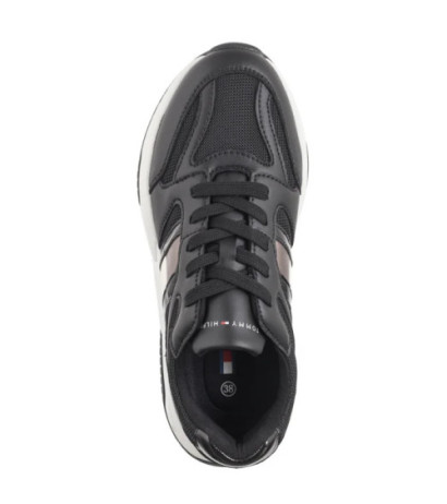 Tommy Hilfiger Flag Low Cut Lace-Up Sneaker Black/Silver T3A9-33550-1697X399 (TH1170-a) shoes