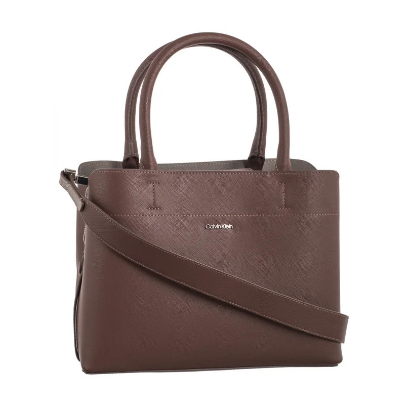 Calvin Klein CK Business Medium Tote Saffiano Cioccolate Lab/Cinder K60K612572 HJM (CK570-a) handbag