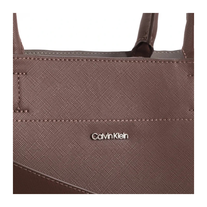 Calvin Klein CK Business Medium Tote Saffiano Cioccolate Lab/Cinder K60K612572 HJM (CK570-a) handbag