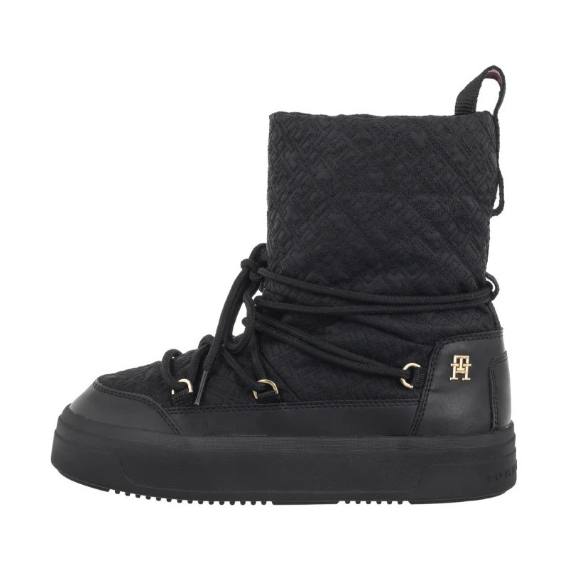 Tommy Hilfiger Lace-Up Monogram Snowboot Black FW0FW08430 BDS (TH1159-a) shoes