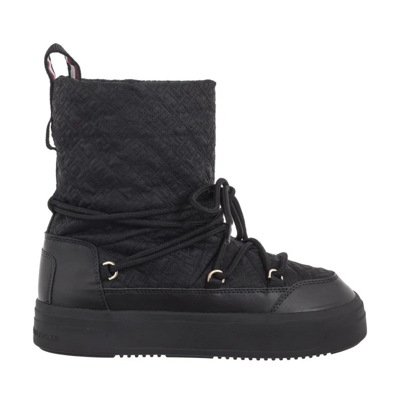 Tommy Hilfiger Lace-Up Monogram Snowboot Black FW0FW08430 BDS (TH1159-a) shoes