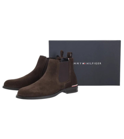 Tommy Hilfiger Core Rwb Hilfiger Suede Chelsea Dark Cofee FM0FM04757 GOP (TH888-b) shoes