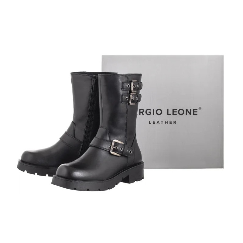 Sergio Leone Czarne TR 798-S  (SL544-a) shoes