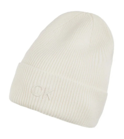 Calvin Klein CK Embroidery Fine Rib Beanie Lily White K60K612590 YAJ (CK554-c) cap