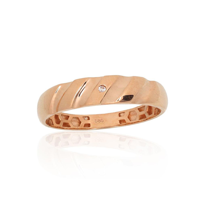 Gold ring 1101195(Au-R)_CZ, Red Gold 585°, Zirkons