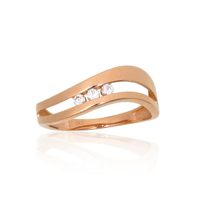 Gold ring 1101200(Au-R)_CZ, Red Gold 585°, Zirkons