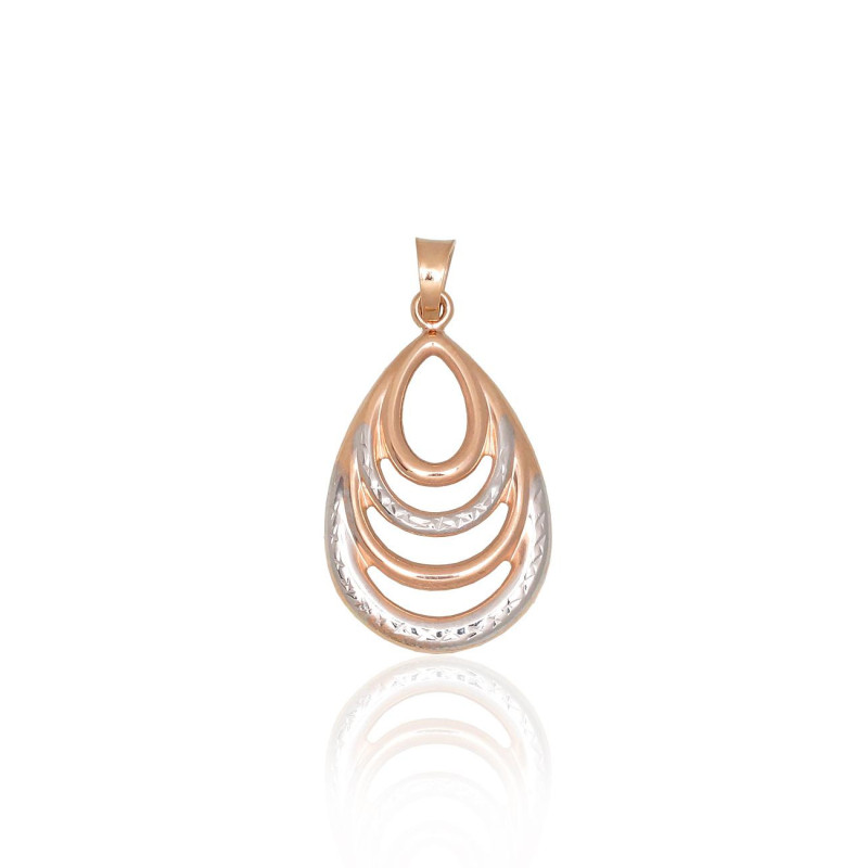 Gold pendant 1301118(Au-R+PRh-W), Red Gold 585°, Rhodium (Plating)