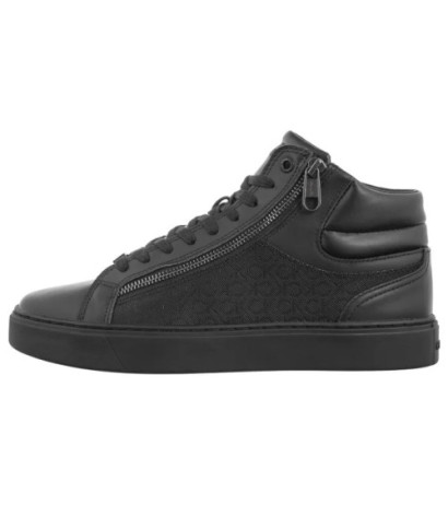 Calvin Klein High Top Lace Up W/ Zip Mono Triple Black Mono HM0HM01556 0GT (CK594-a) sports shoes