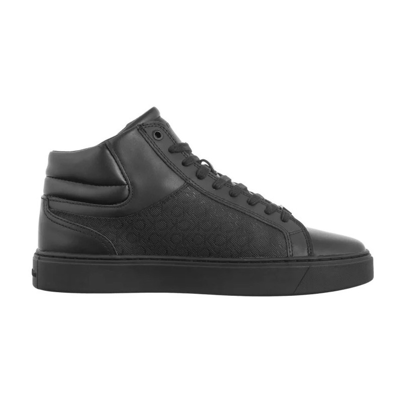 Calvin Klein High Top Lace Up W/ Zip Mono Triple Black Mono HM0HM01556 0GT (CK594-a) sports shoes