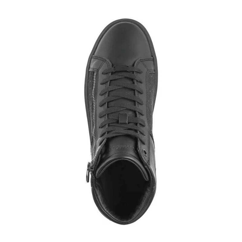 Calvin Klein High Top Lace Up W/ Zip Mono Triple Black Mono HM0HM01556 0GT (CK594-a) sports shoes