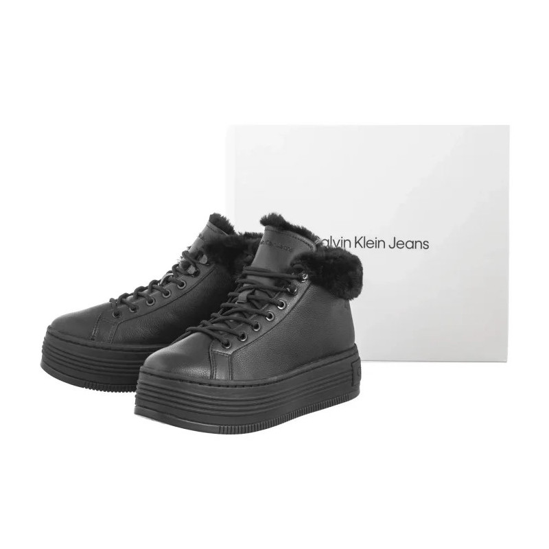 Calvin Klein Bold Platf Low Laceup Mg Lth Triple Black YW0YW01590 0GJ (CK593-a) shoes