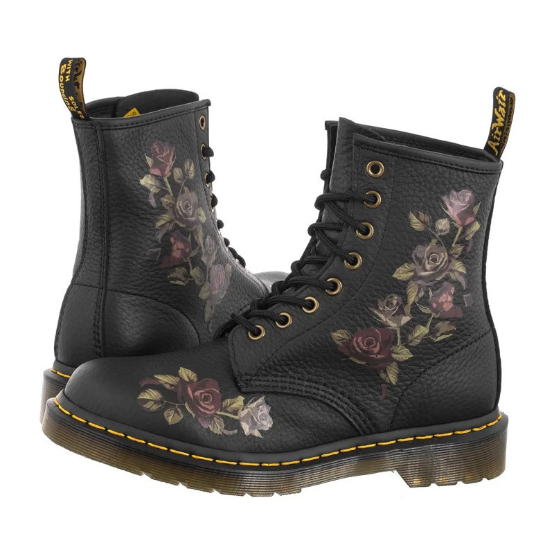 Dr. Martens 1460 Decayed Roses Classic Tumbled Nappa Black 32070001 (DR86-a) boots