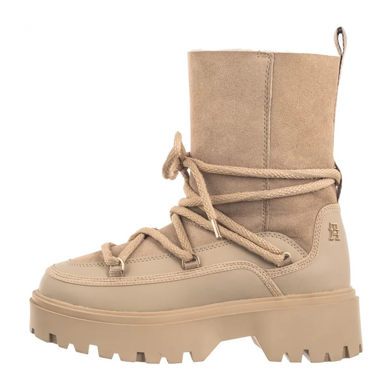 Tommy Hilfiger Real Shearling Lace-Up Snowboot Beige FW0FW08085 AEG (TH1210-a) boots