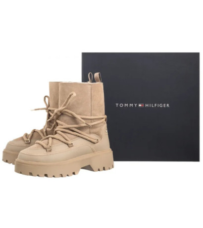 Tommy Hilfiger Real Shearling Lace-Up Snowboot Beige FW0FW08085 AEG (TH1210-a) boots