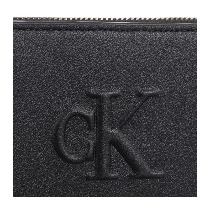 Calvin Klein Sculpted Med Zip Around Deboss Black K60K612741 BEH (CK589-a) handbag